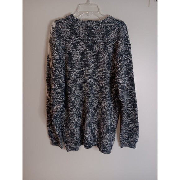 Vintage 90s Pioneer Wear Sweater Pullover Pearl Detail Sz Medium Blue / Cream - Picture 6 of 6